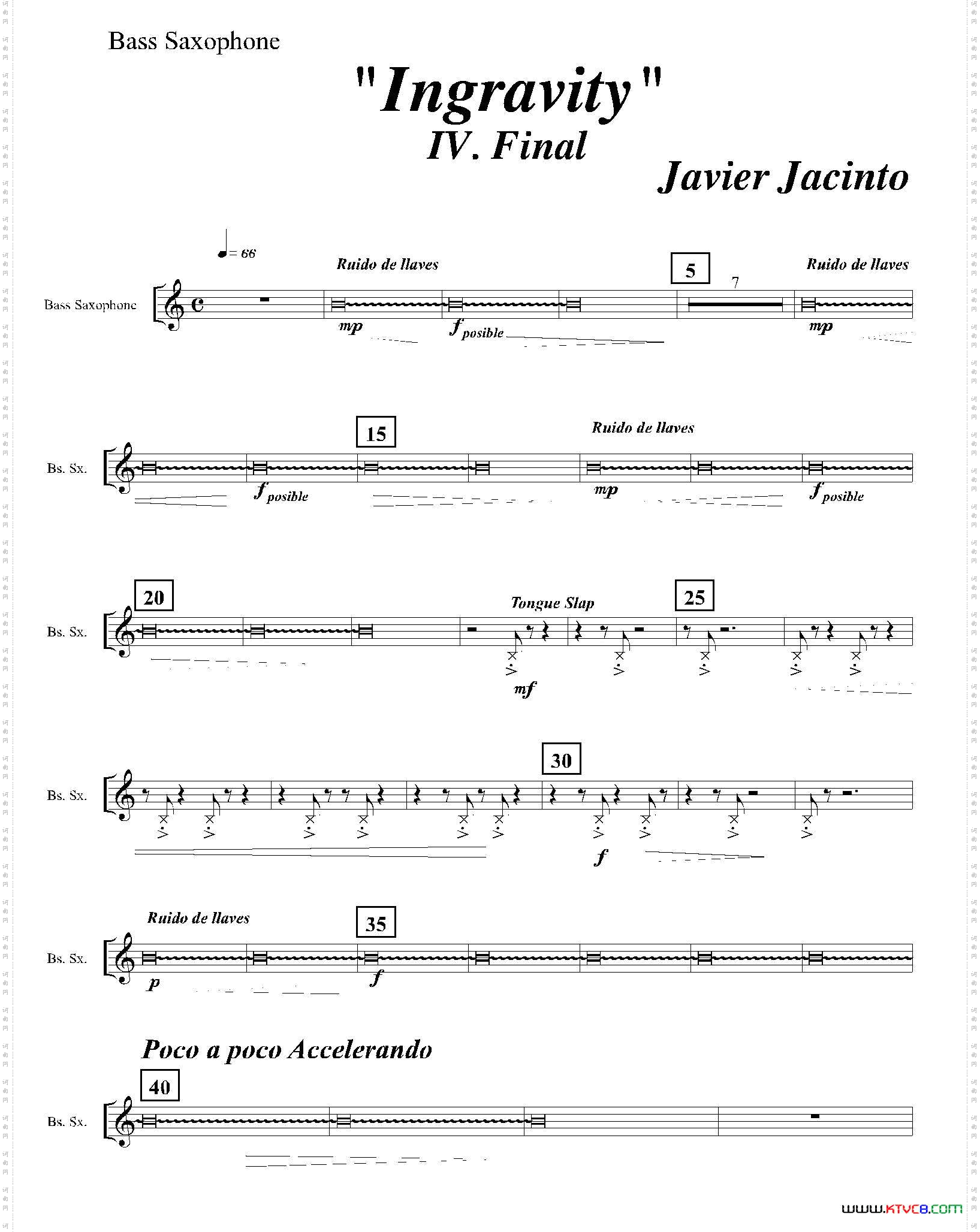 Ingravity第四乐章低音萨克斯分谱