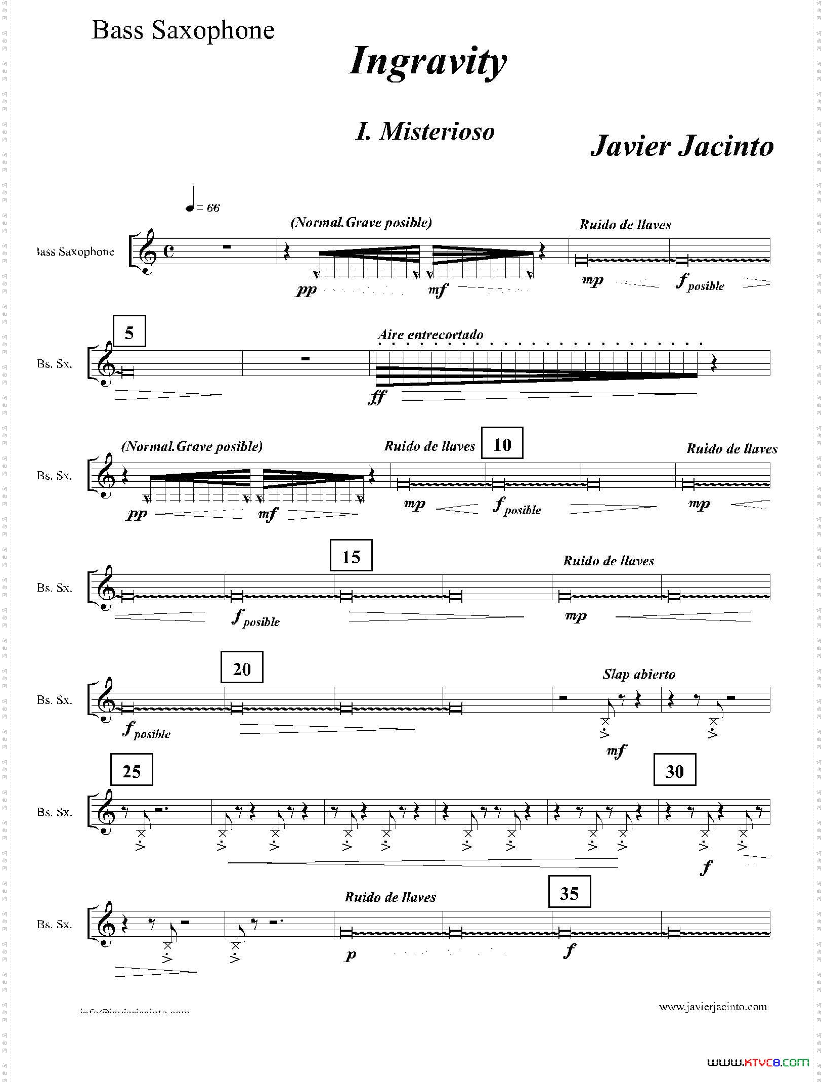 Ingravity第一乐章低音萨克斯分谱