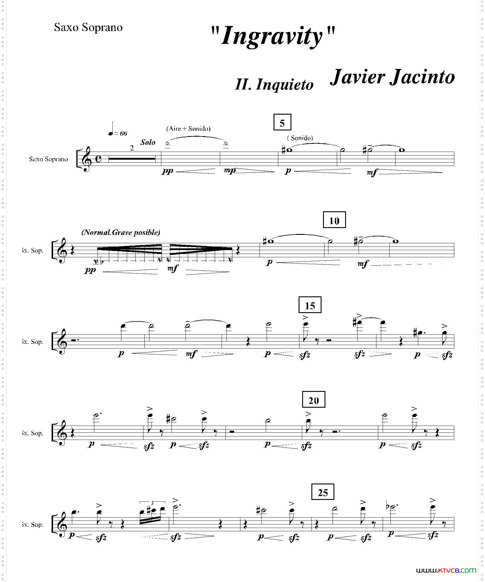 Ingravity第一乐章Saxo萨克斯分谱_Ingravity第一乐章Saxo 萨克斯分谱