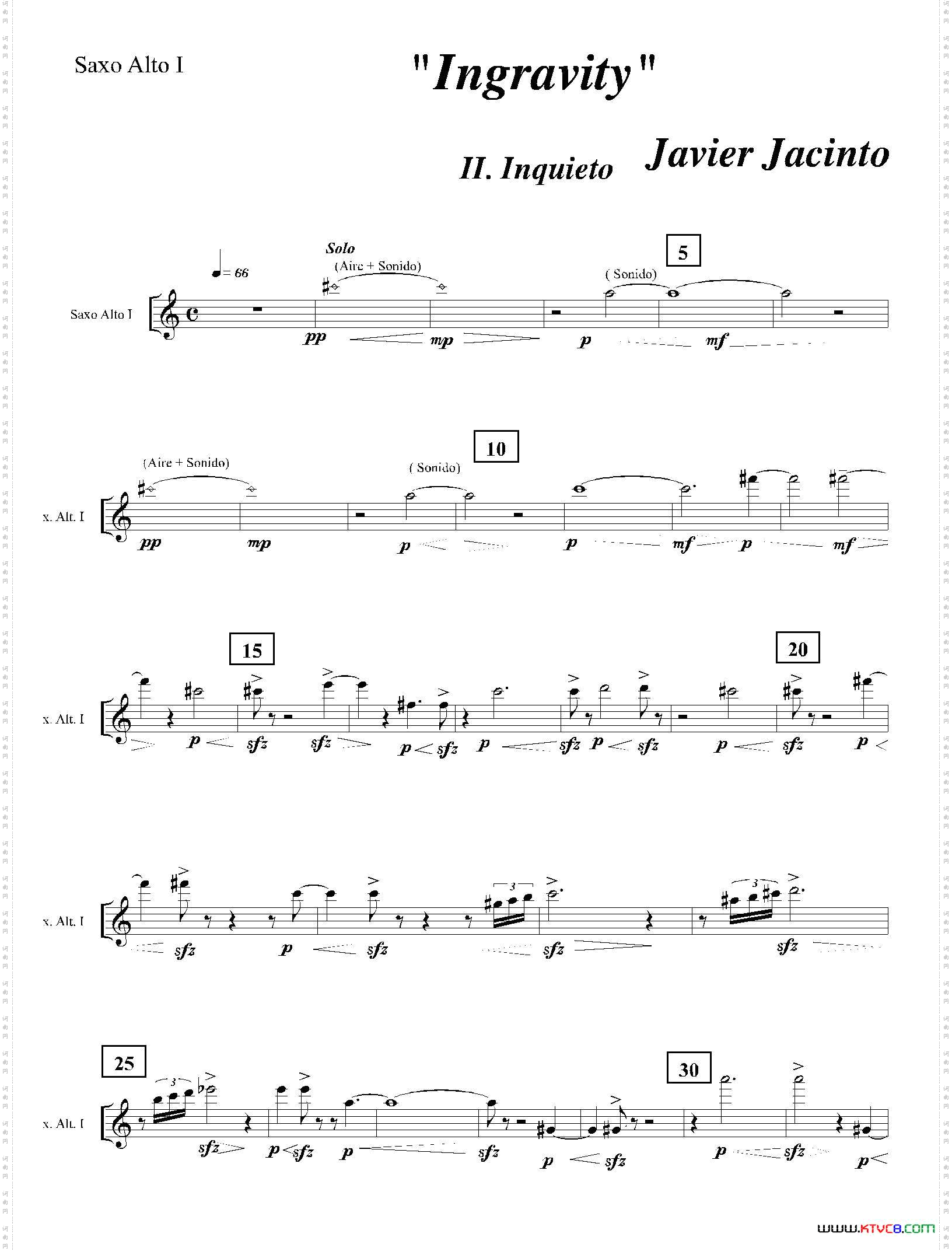 Ingravity第二乐章第一中音萨克斯分谱