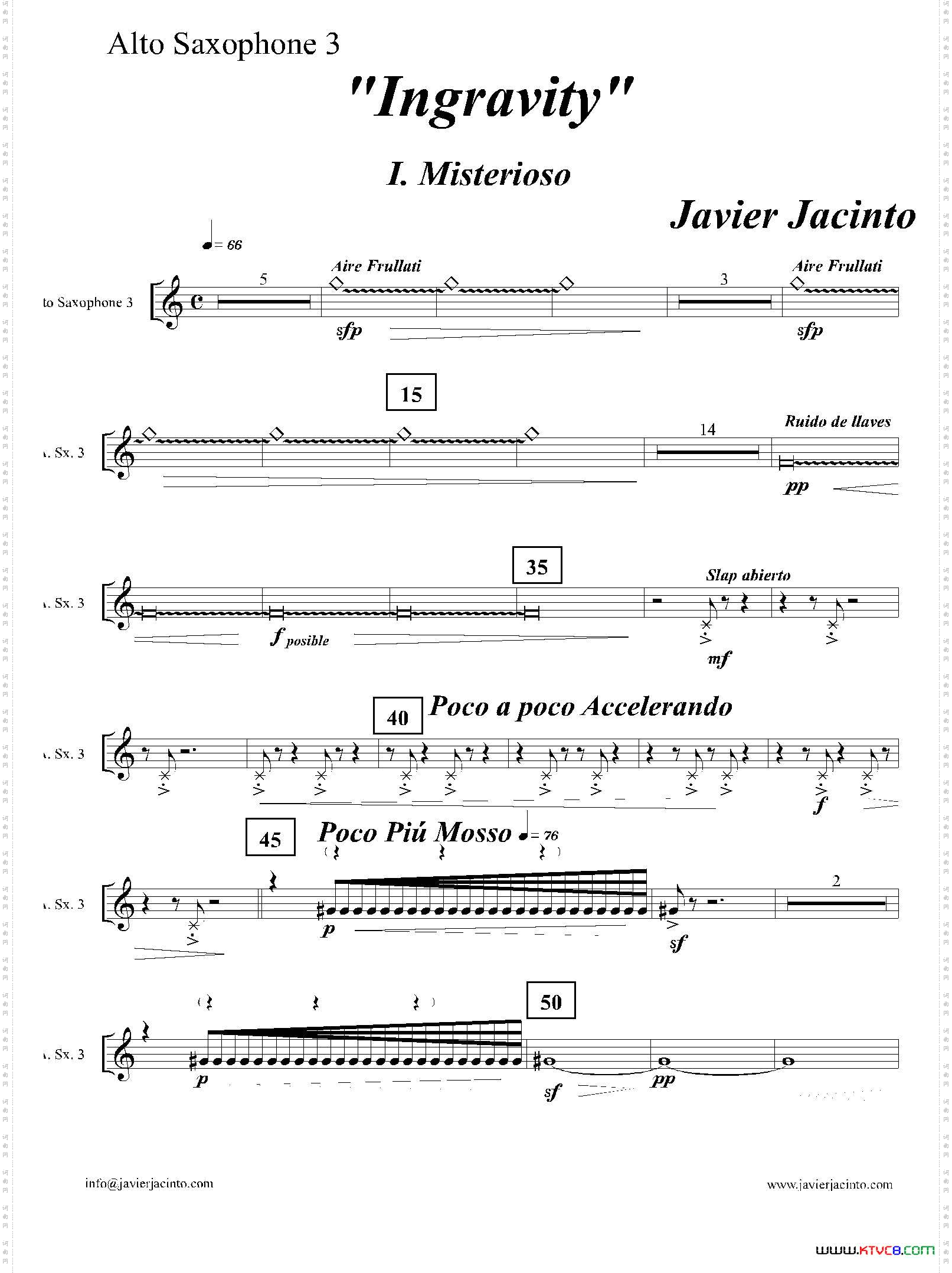 Ingravity第一乐章第三中音萨克斯分谱