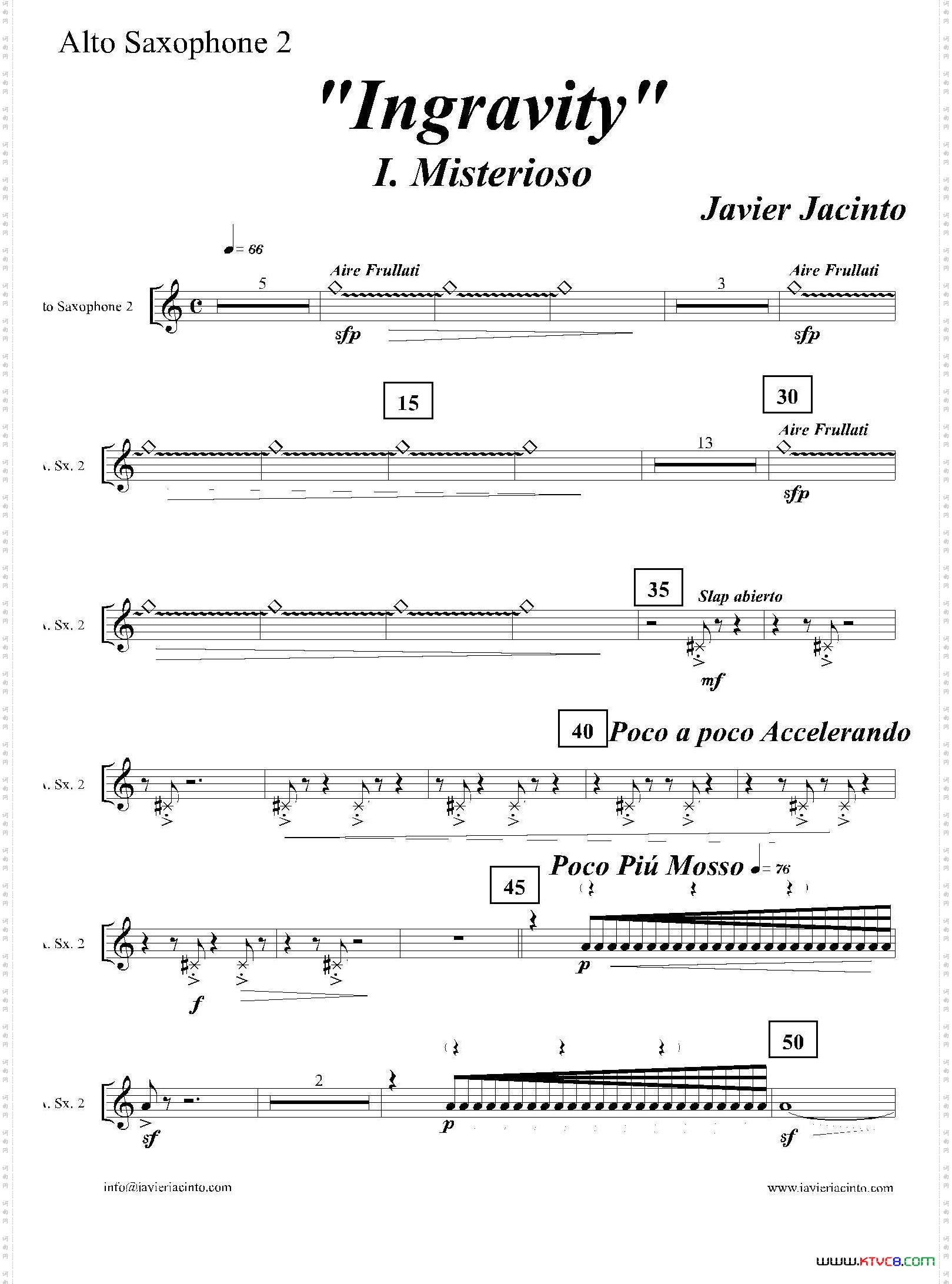 Ingravity第一乐章第二中音萨克斯分谱