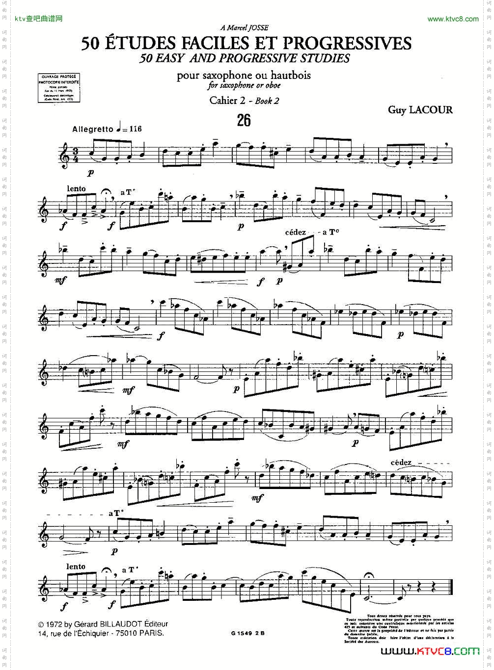 GuyLacour50首萨克斯练习曲之26