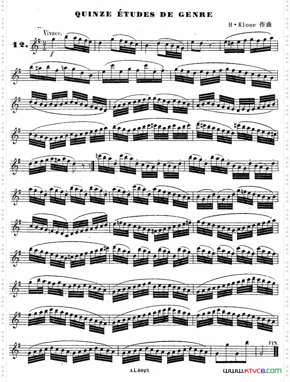H·Klose练习曲Quinzeetudesdegenre—12_H·Klose练习曲Quinze etudes de genre—12