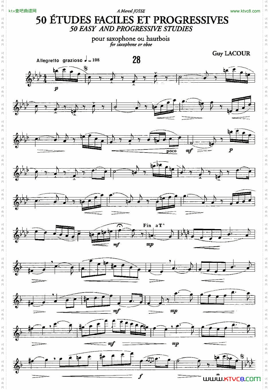 GuyLacour50首萨克斯练习曲之28