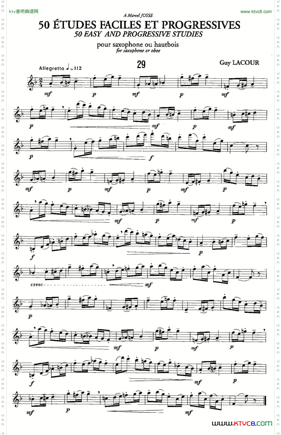 GuyLacour50首萨克斯练习曲之29