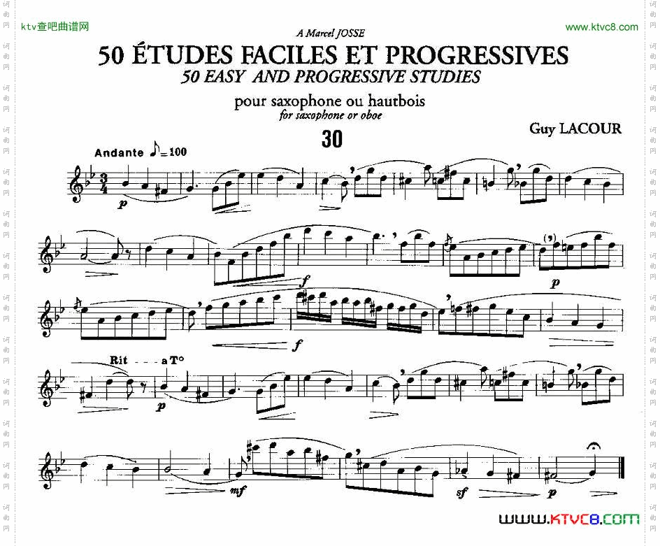 GuyLacour50首萨克斯练习曲之30