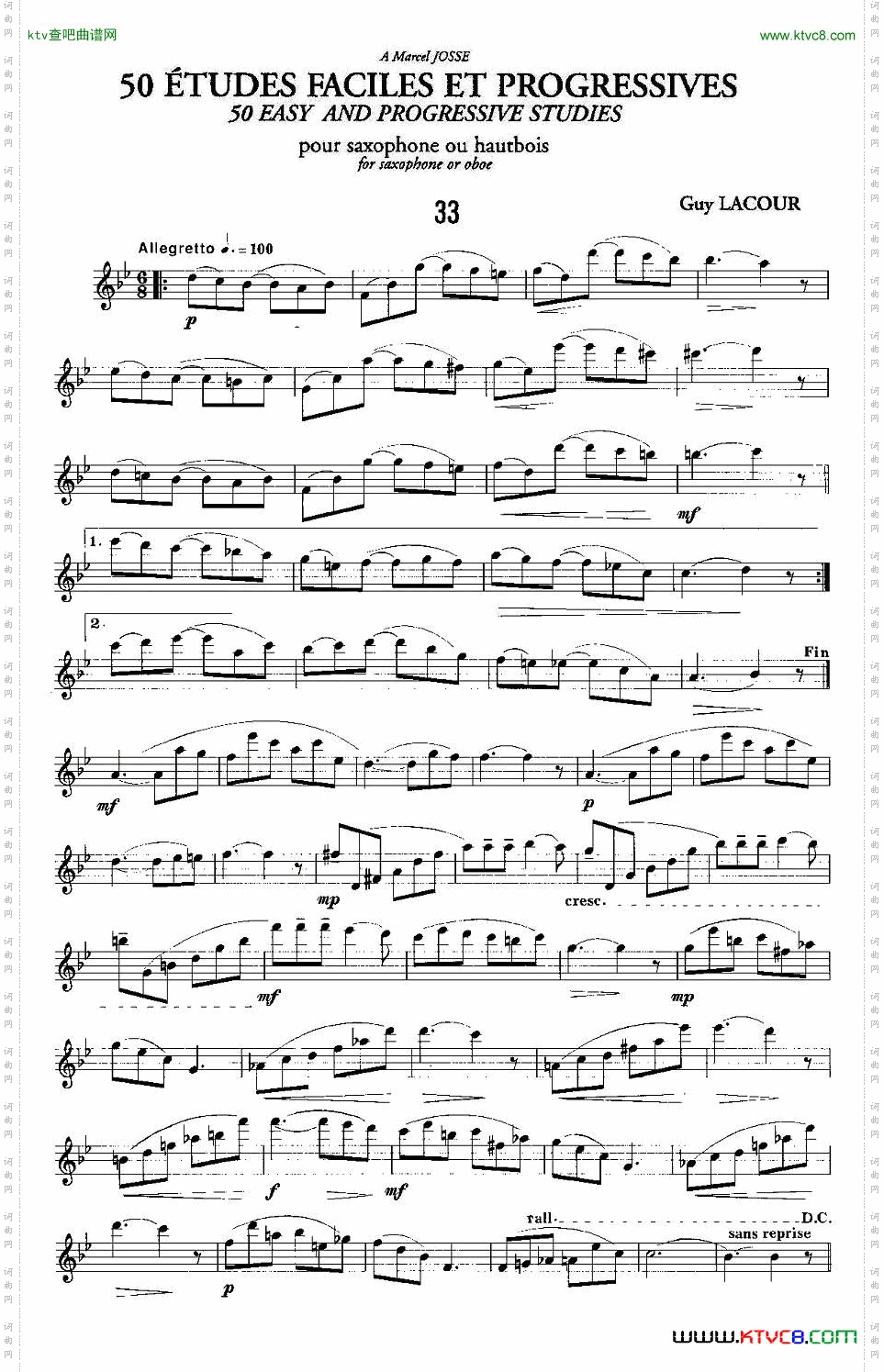 GuyLacour50首萨克斯练习曲之33
