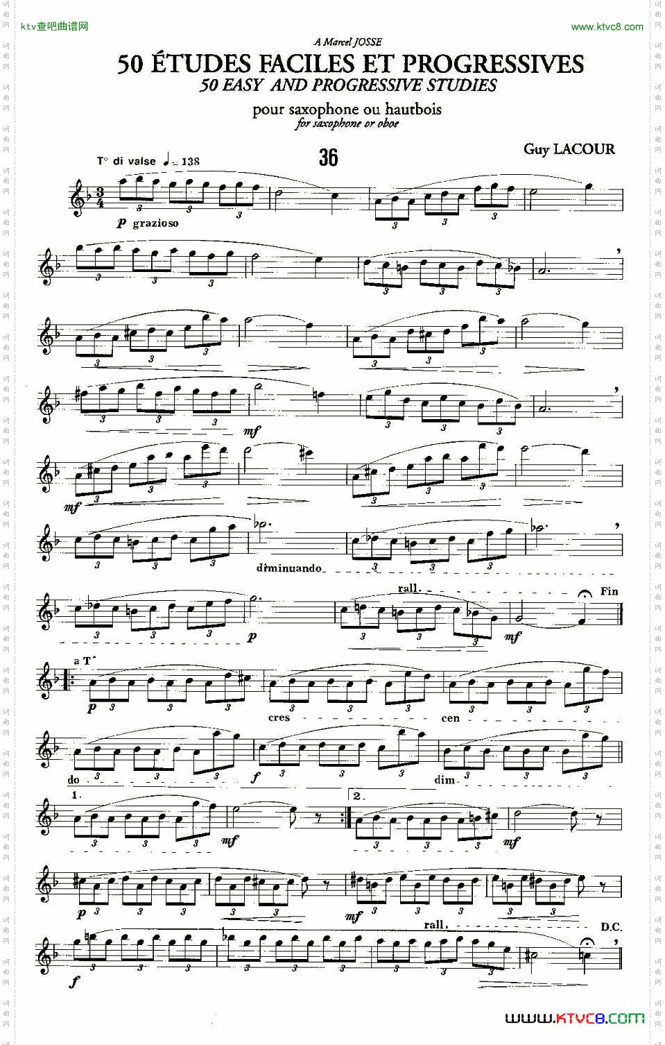 GuyLacour50首萨克斯练习曲之36