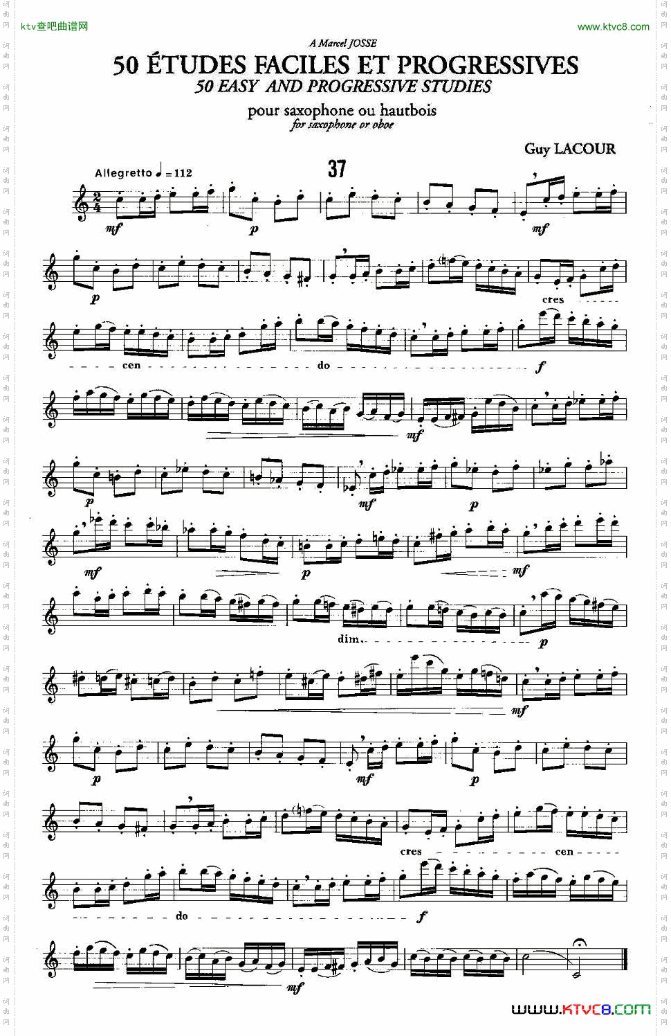 GuyLacour50首萨克斯练习曲之37