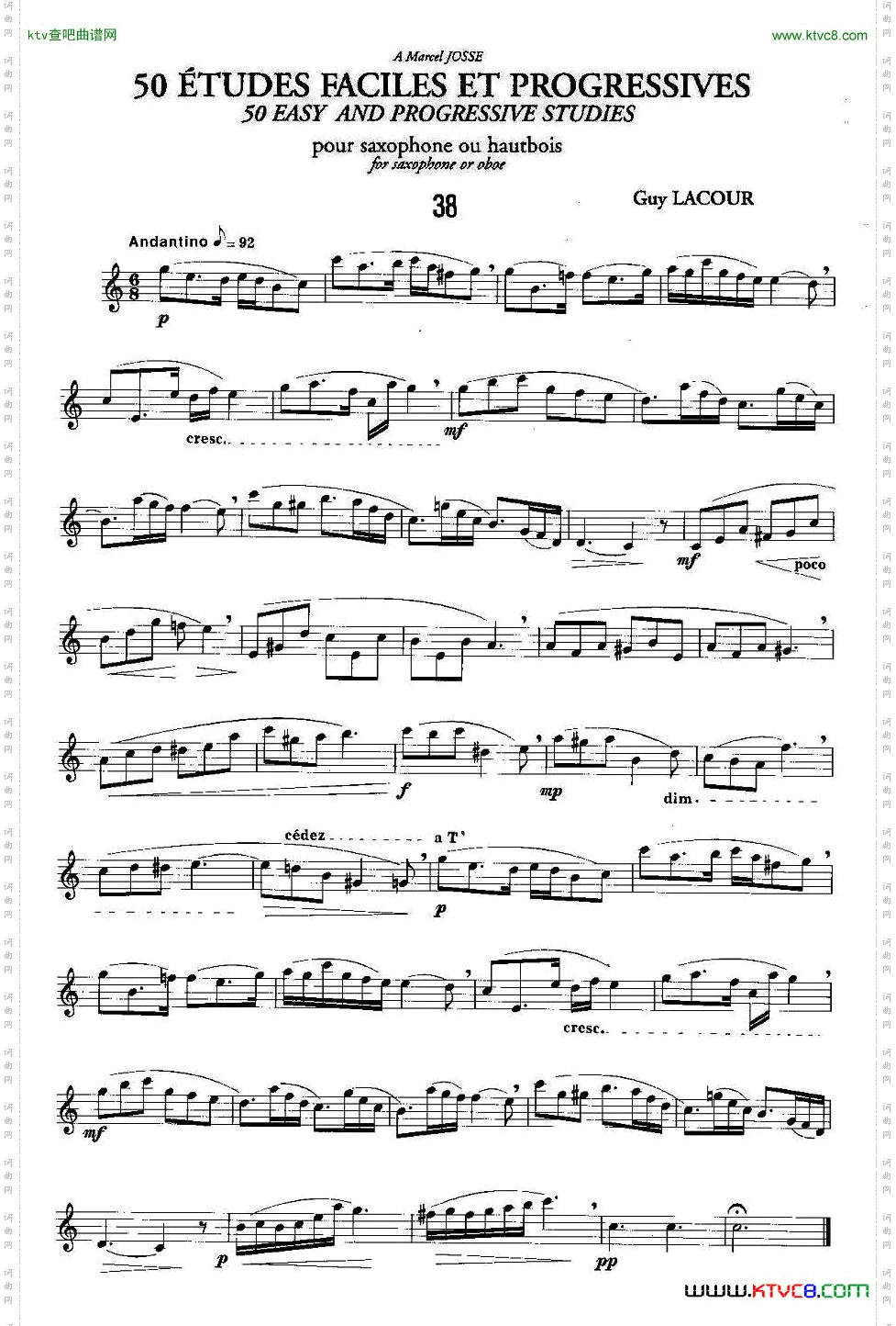 GuyLacour50首萨克斯练习曲之38