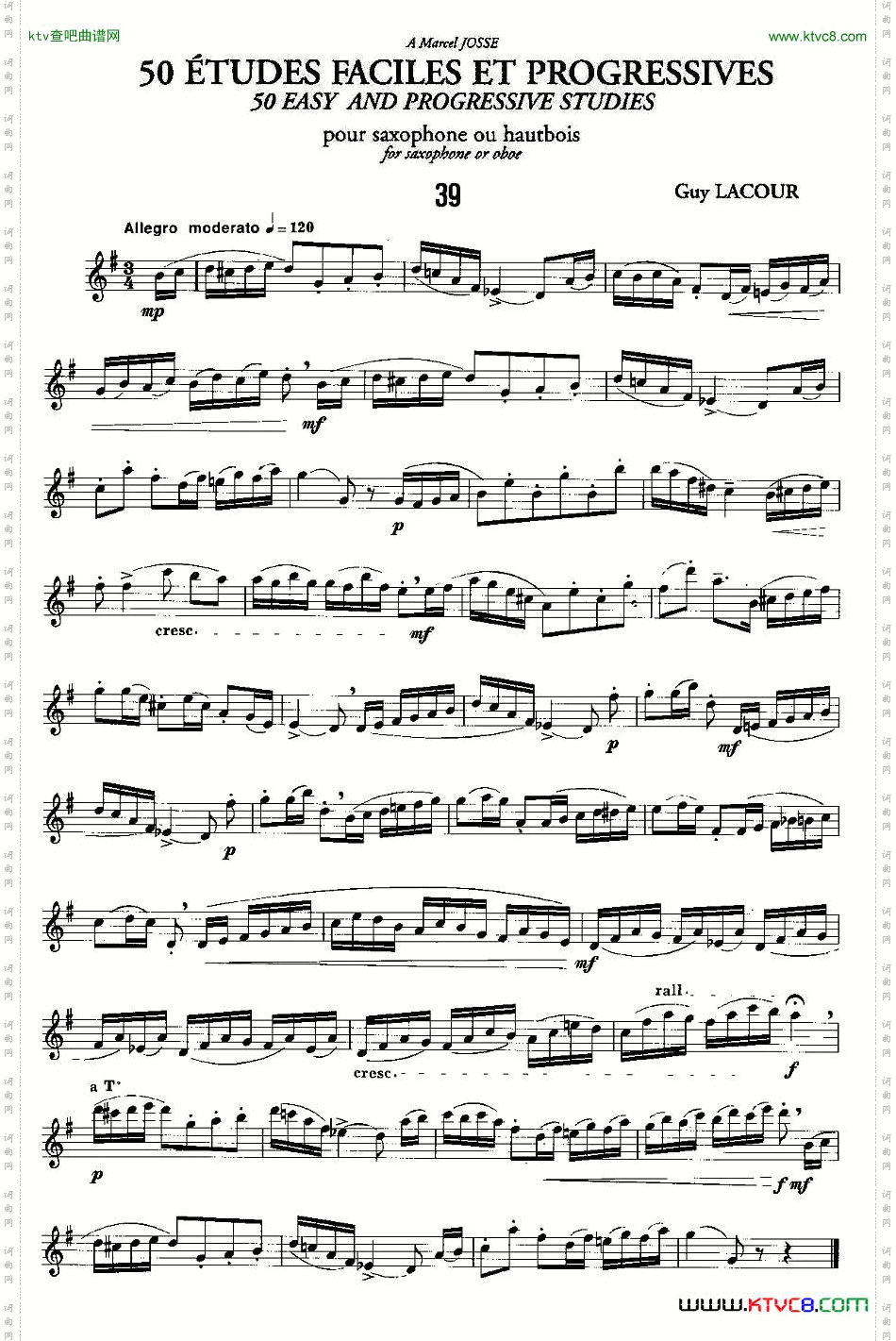 GuyLacour50首萨克斯练习曲之39