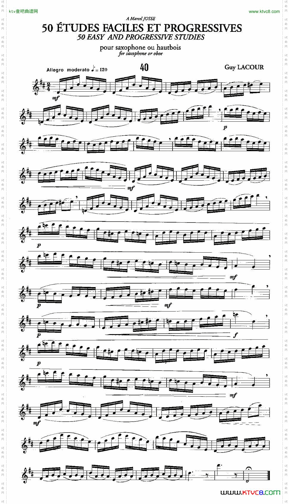 GuyLacour50首萨克斯练习曲之40
