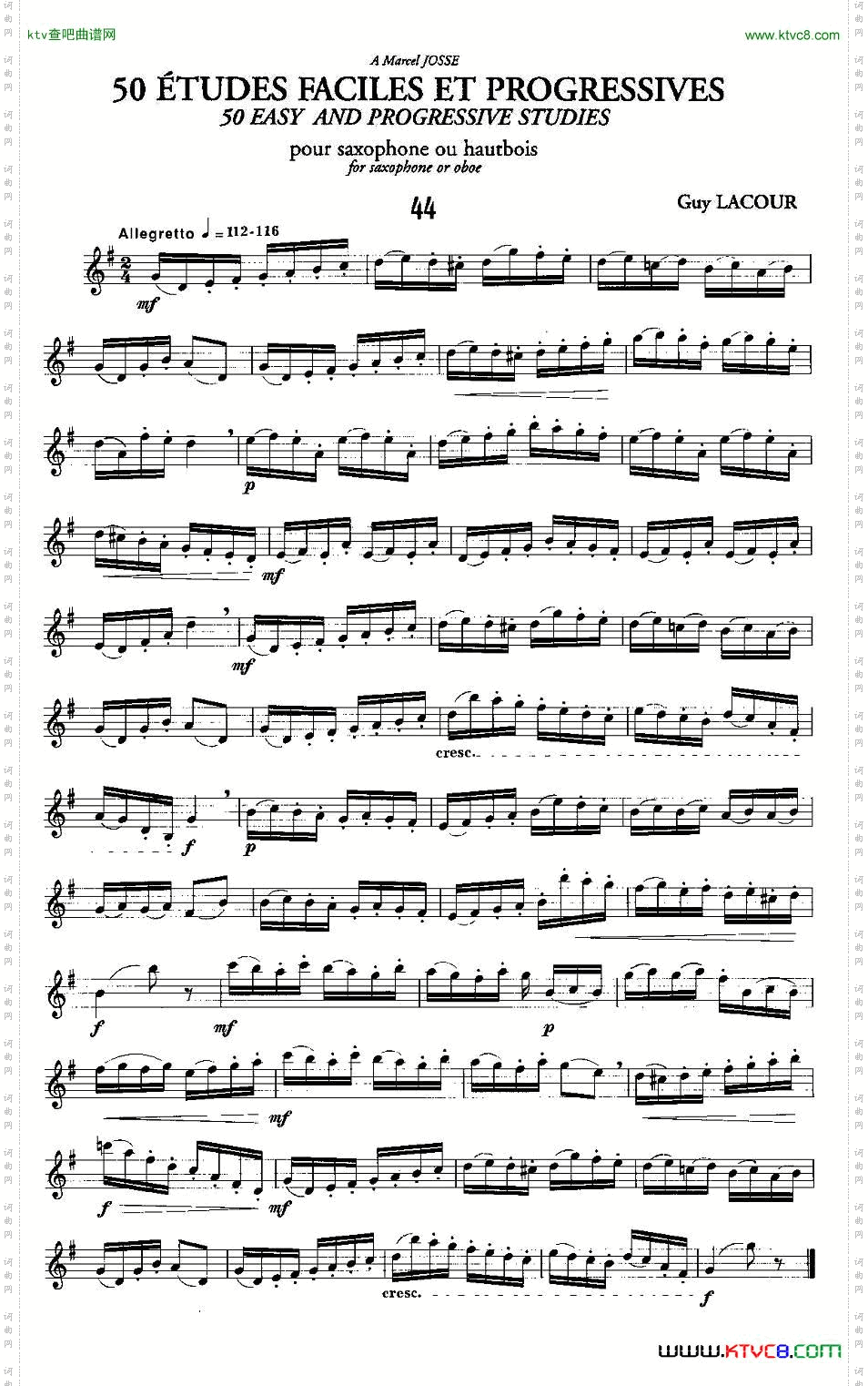 GuyLacour50首萨克斯练习曲之44