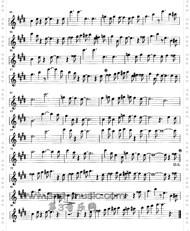 美丽的爵士[萨克斯谱]