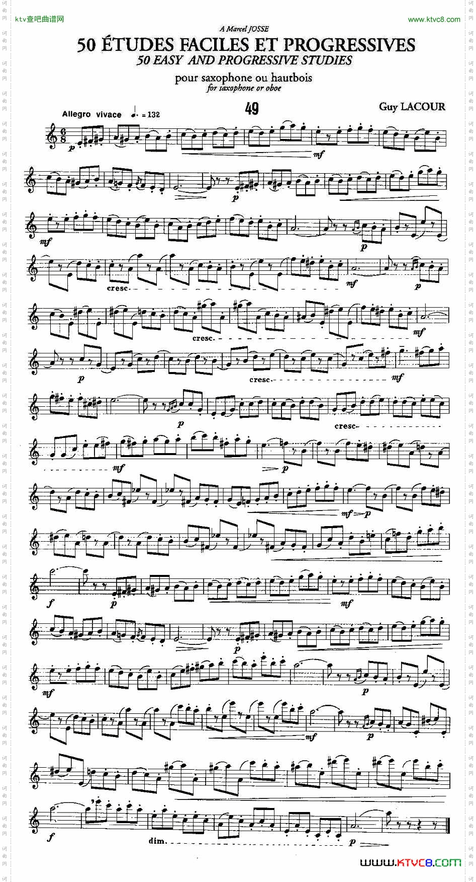 GuyLacour50首萨克斯练习曲之49