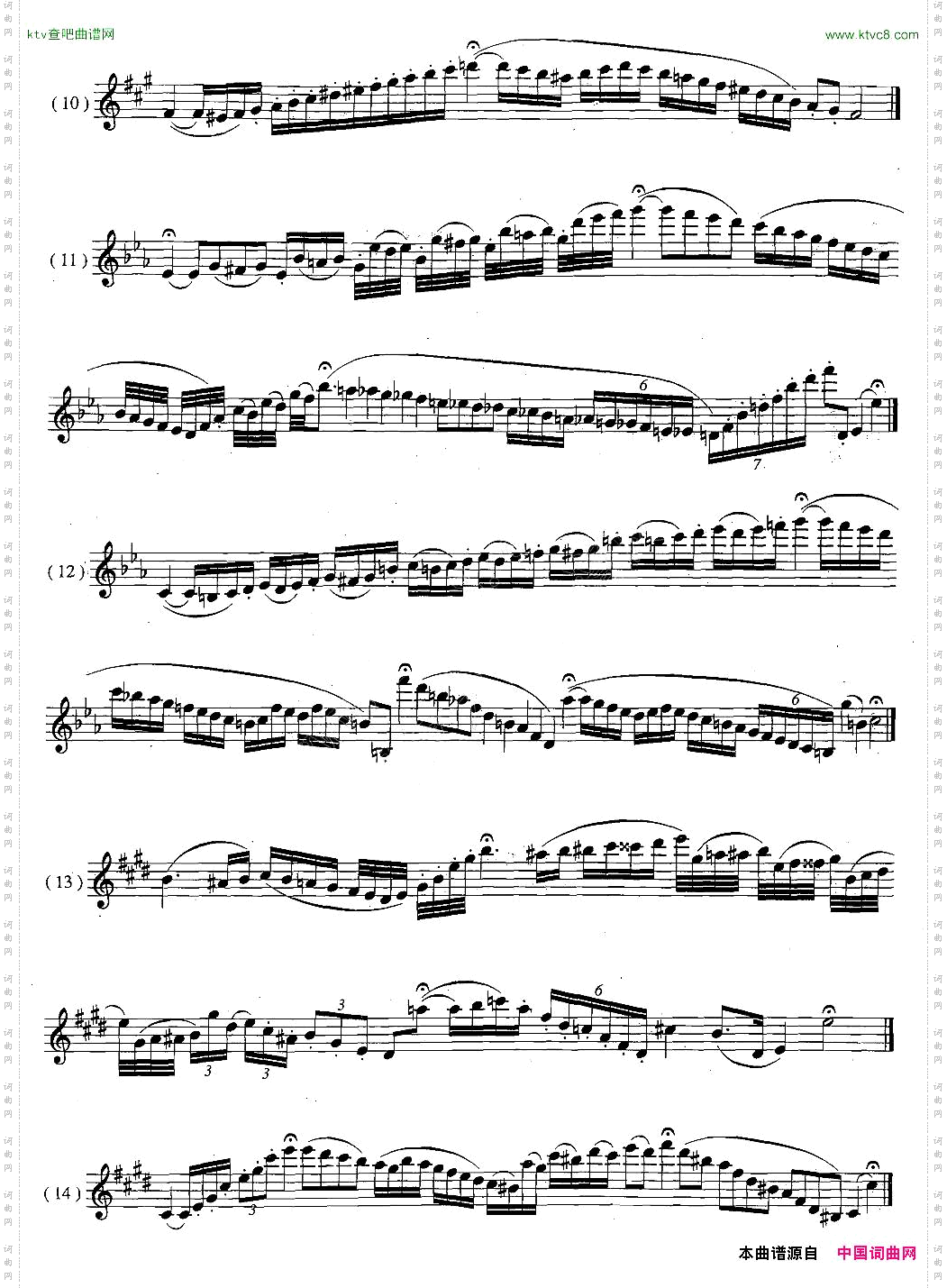 萨克斯练习曲合集5—26华彩乐段练习24条