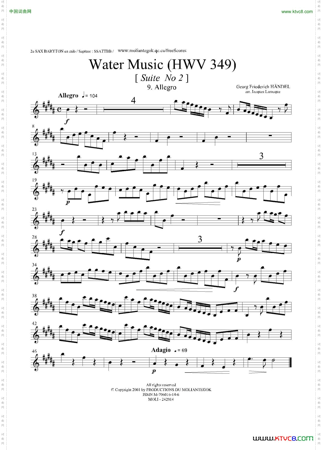 WaterMusicHWV.349No.2第二上中音萨克斯_Water MusicHWV.349 No.2第二上中音萨克斯