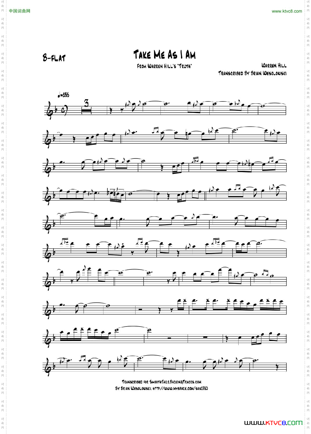 TakeMeAsIAm次中音萨克斯_Take Me AsI Am次中音萨克斯