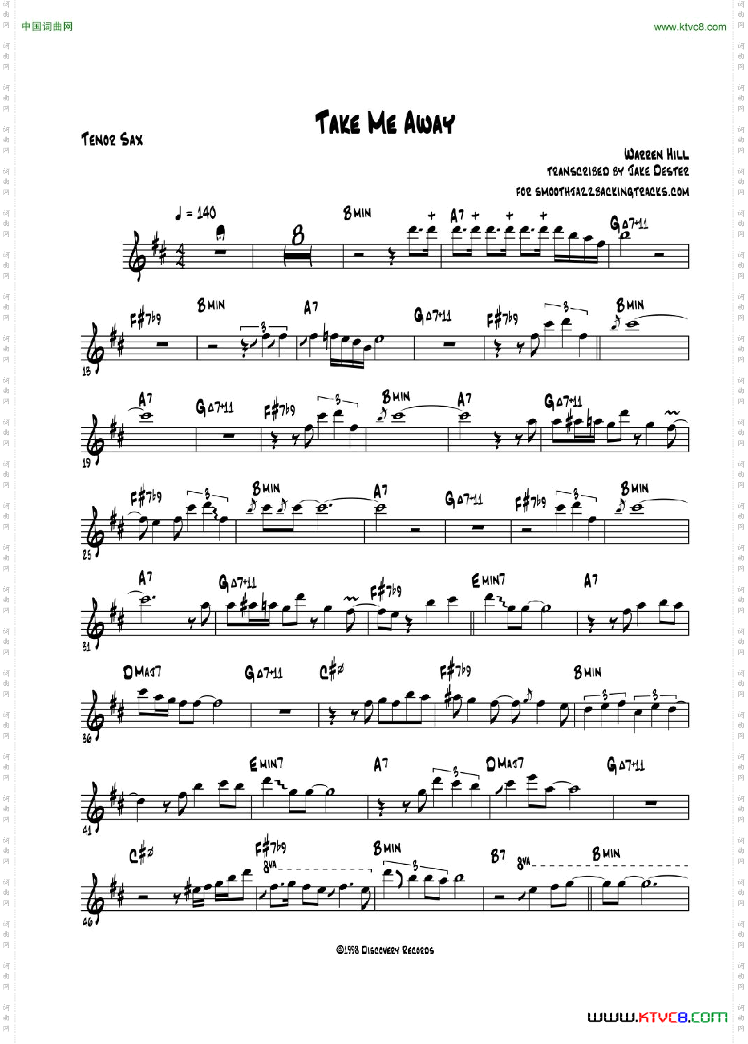 TakeMeAway次中音萨克斯_Take Me Away次中音萨克斯 