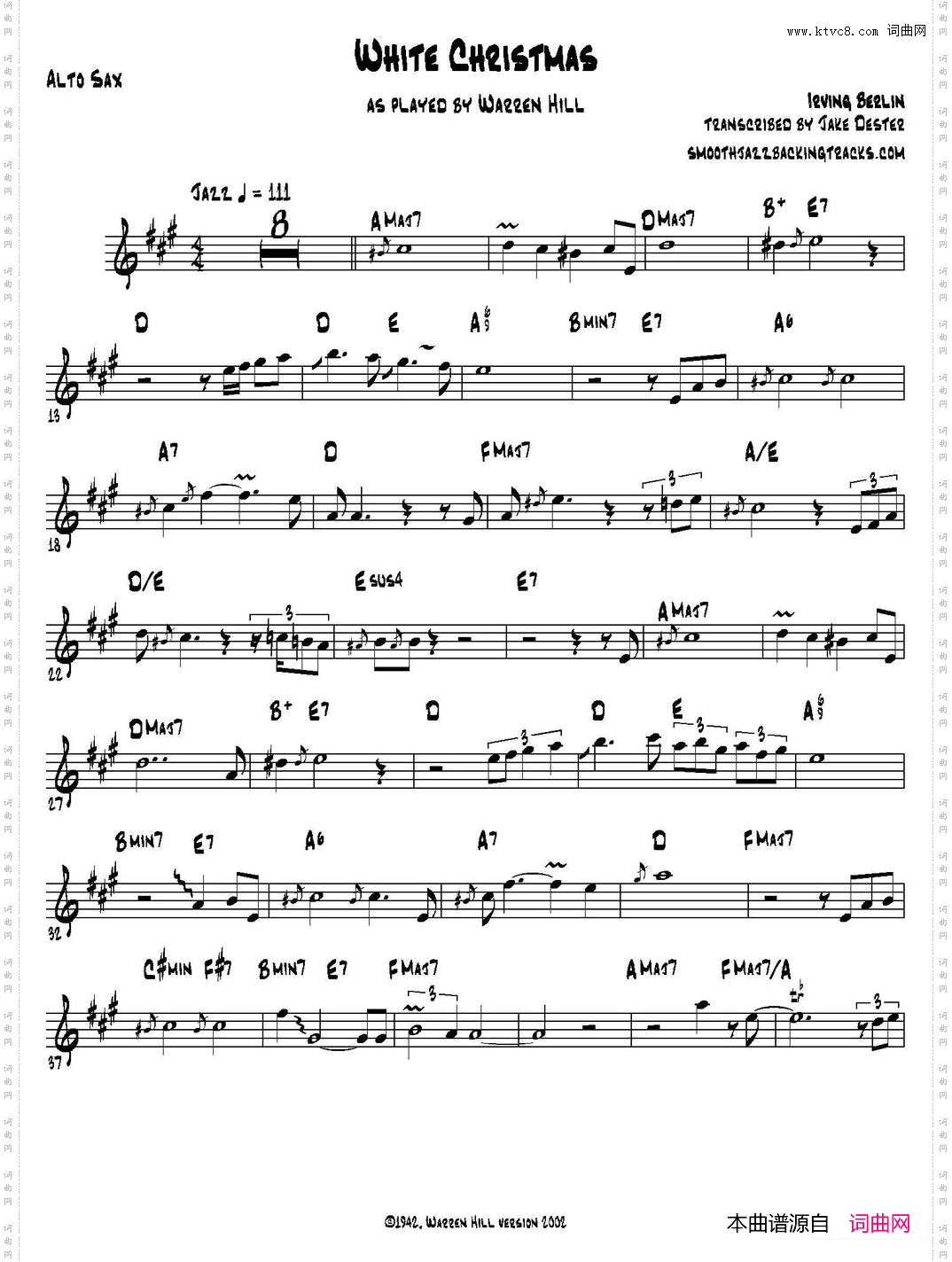 WhiteChristmas中音萨克斯_White Christmas中音萨克斯