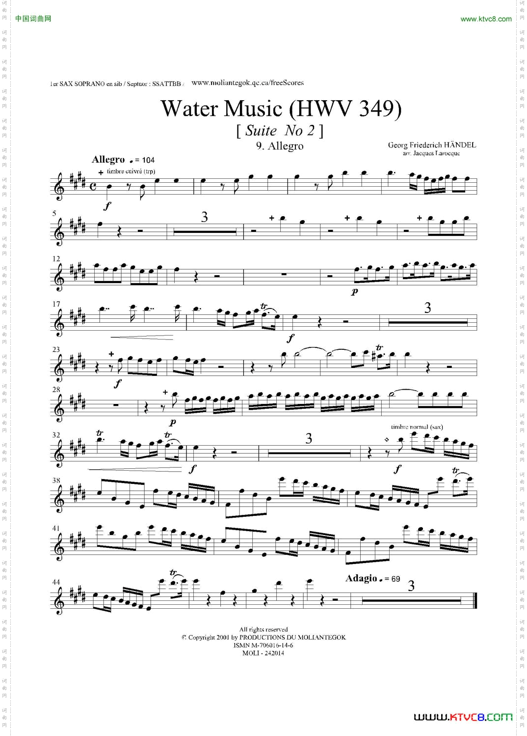 WaterMusicHWV.349No.2第一高音萨克斯_Water MusicHWV.349 No.2第一高音萨克斯