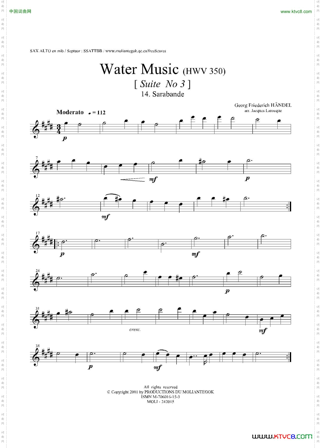 WaterMusicHWV.350No.3中音萨克斯_Water MusicHWV.350 No.3中音萨克斯