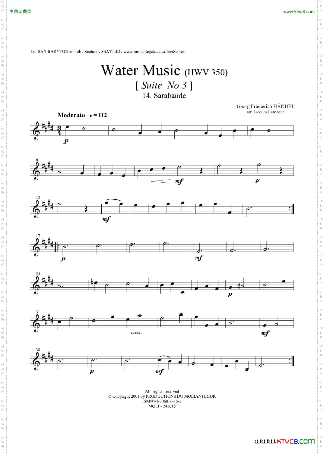WaterMusicHWV.350No.3第一上低音萨克斯_Water MusicHWV.350 No.3第一上低音萨克斯
