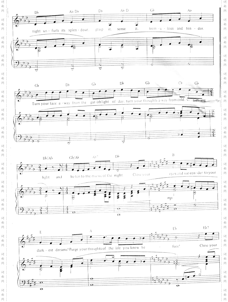 韦伯音乐剧〈剧院魅影〉主题歌曲