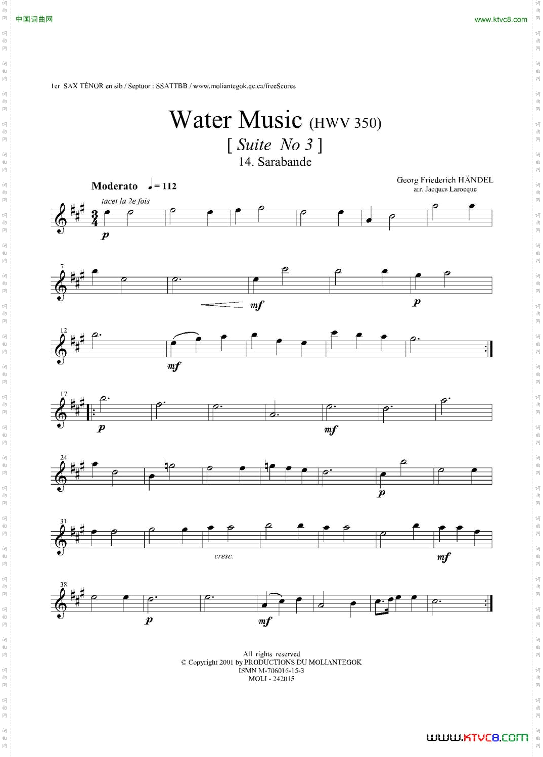 WaterMusicHWV.350No.3第一次中音萨克斯_Water MusicHWV.350 No.3第一次中音萨克斯