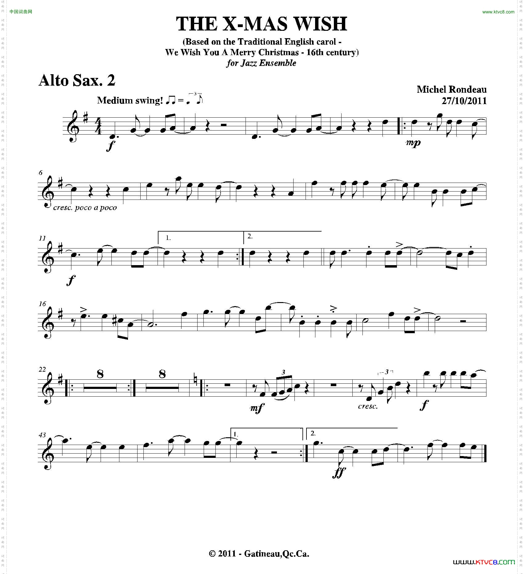 THEX-MASWISH第二中音萨克斯分谱_THE X-MAS WISH第二中音萨克斯分谱