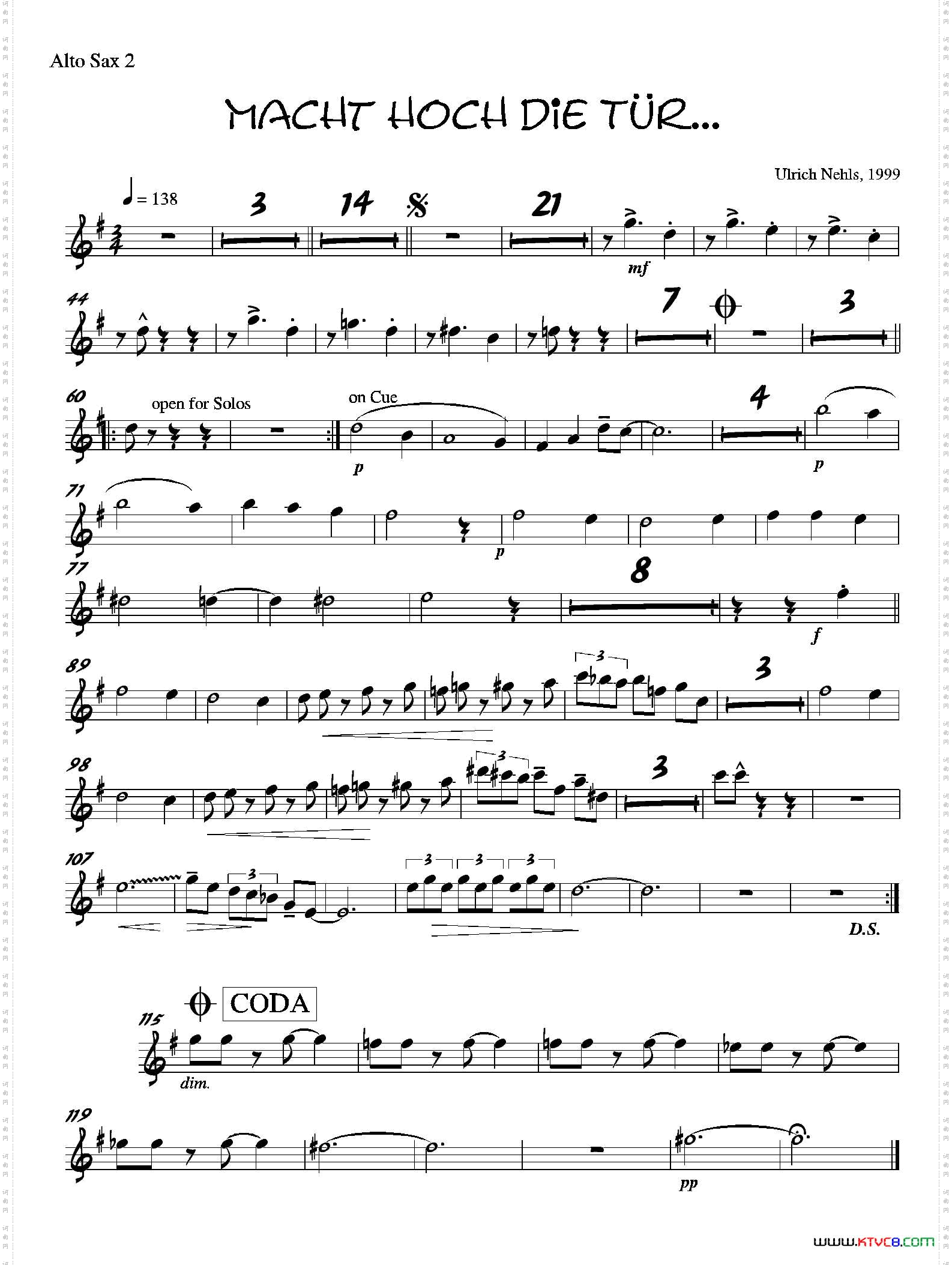 MachtHochDieTru…第二中音萨克斯分谱_Macht Hoch Die Tru…第二中音萨克斯分谱