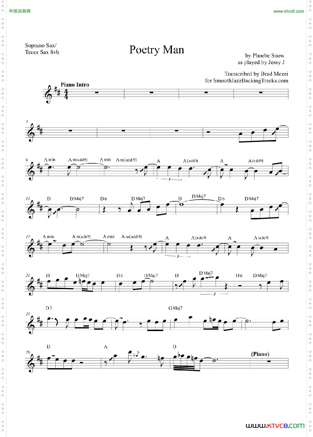 PoetryMan高音萨克斯/次中音萨克斯_Poetry Man高音萨克斯/次中音萨克斯