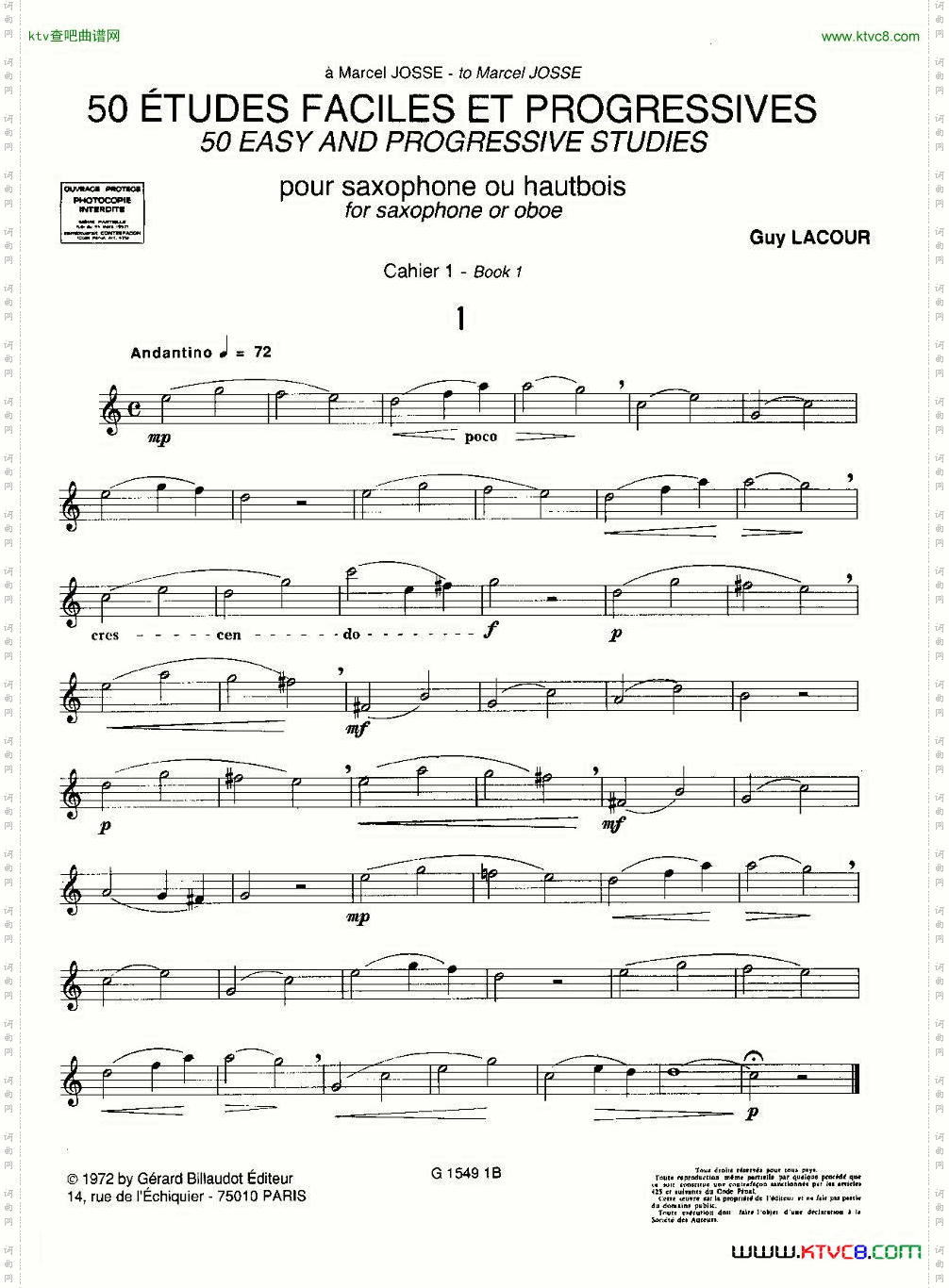 GuyLacour50首萨克斯练习曲之一