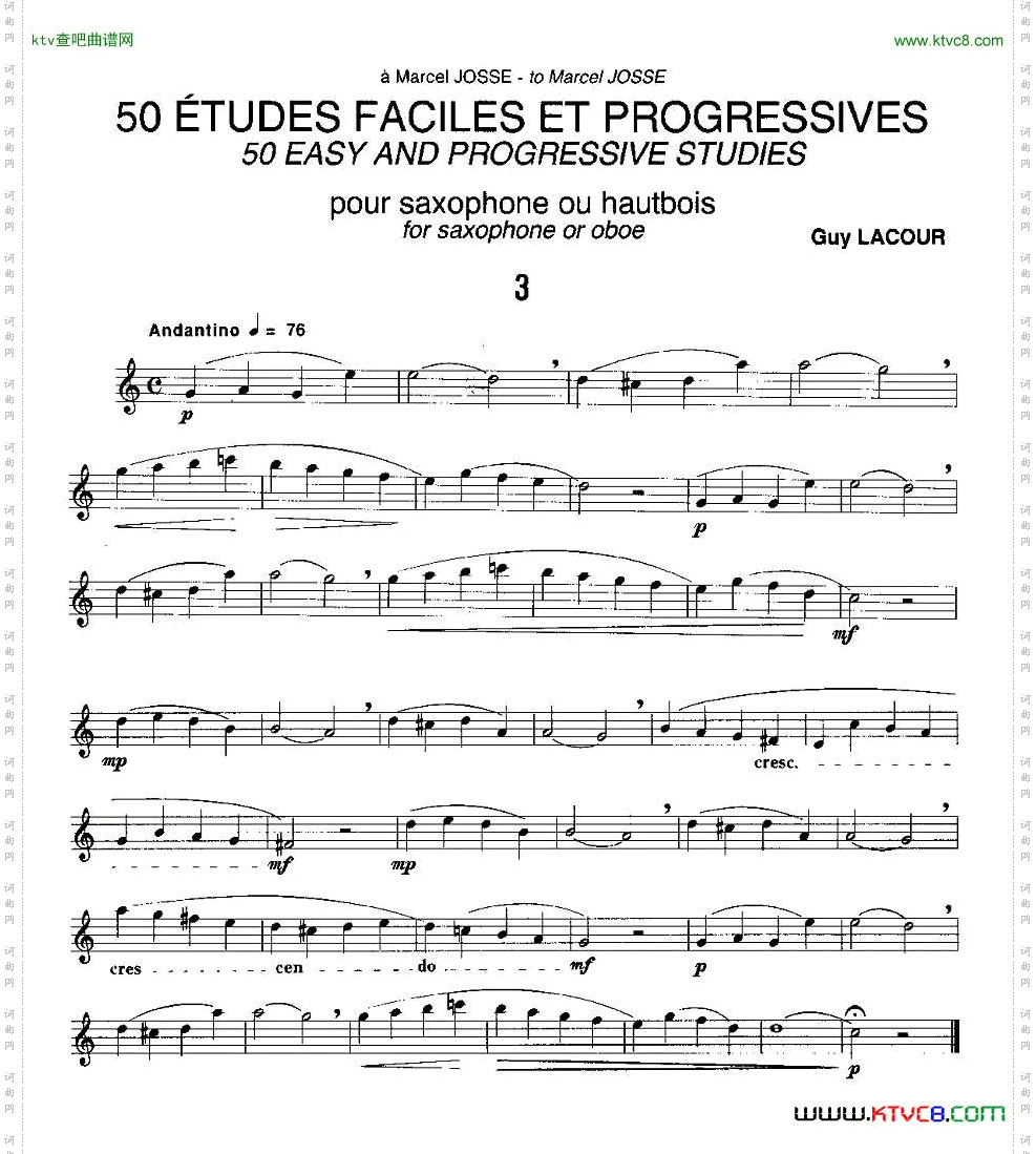 GuyLacour50首萨克斯练习曲之三