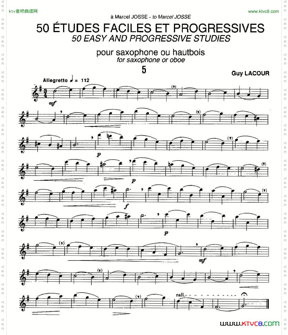 GuyLacour50首萨克斯练习曲之五