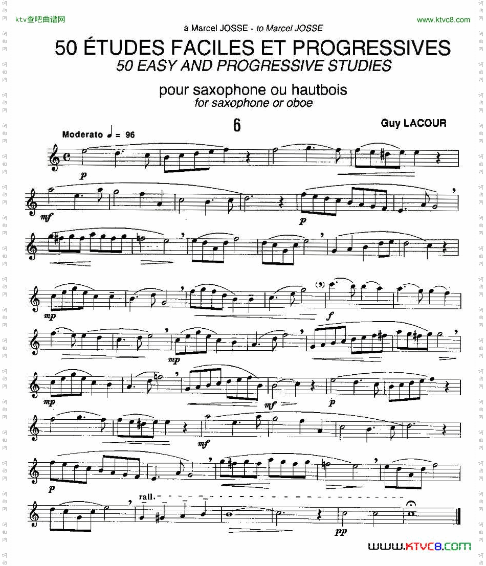 GuyLacour50首萨克斯练习曲之六