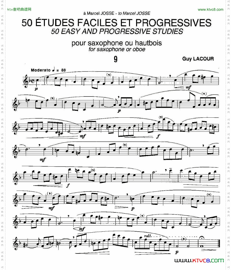 GuyLacour50首萨克斯练习曲之九