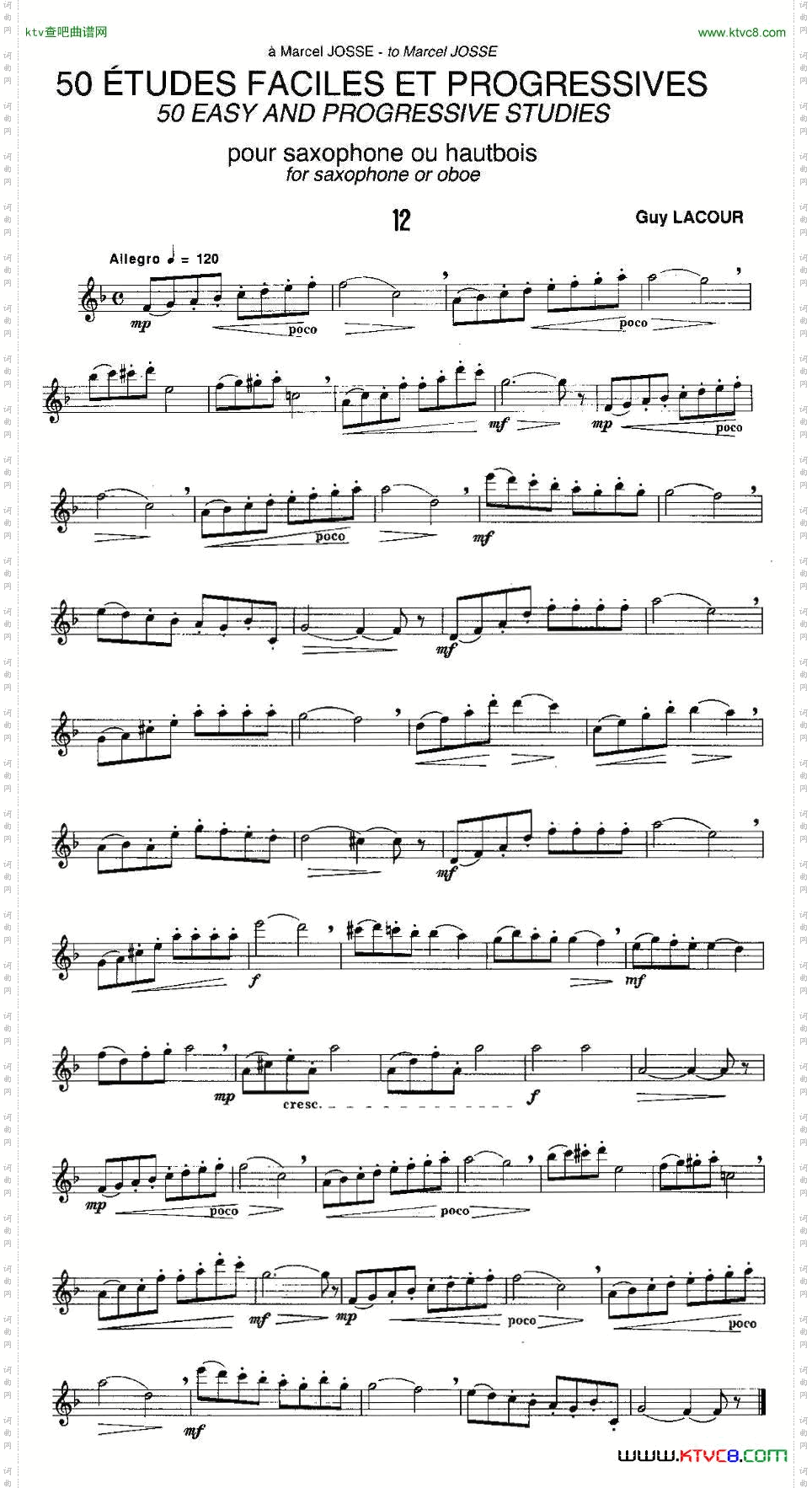 GuyLacour50首萨克斯练习曲之12