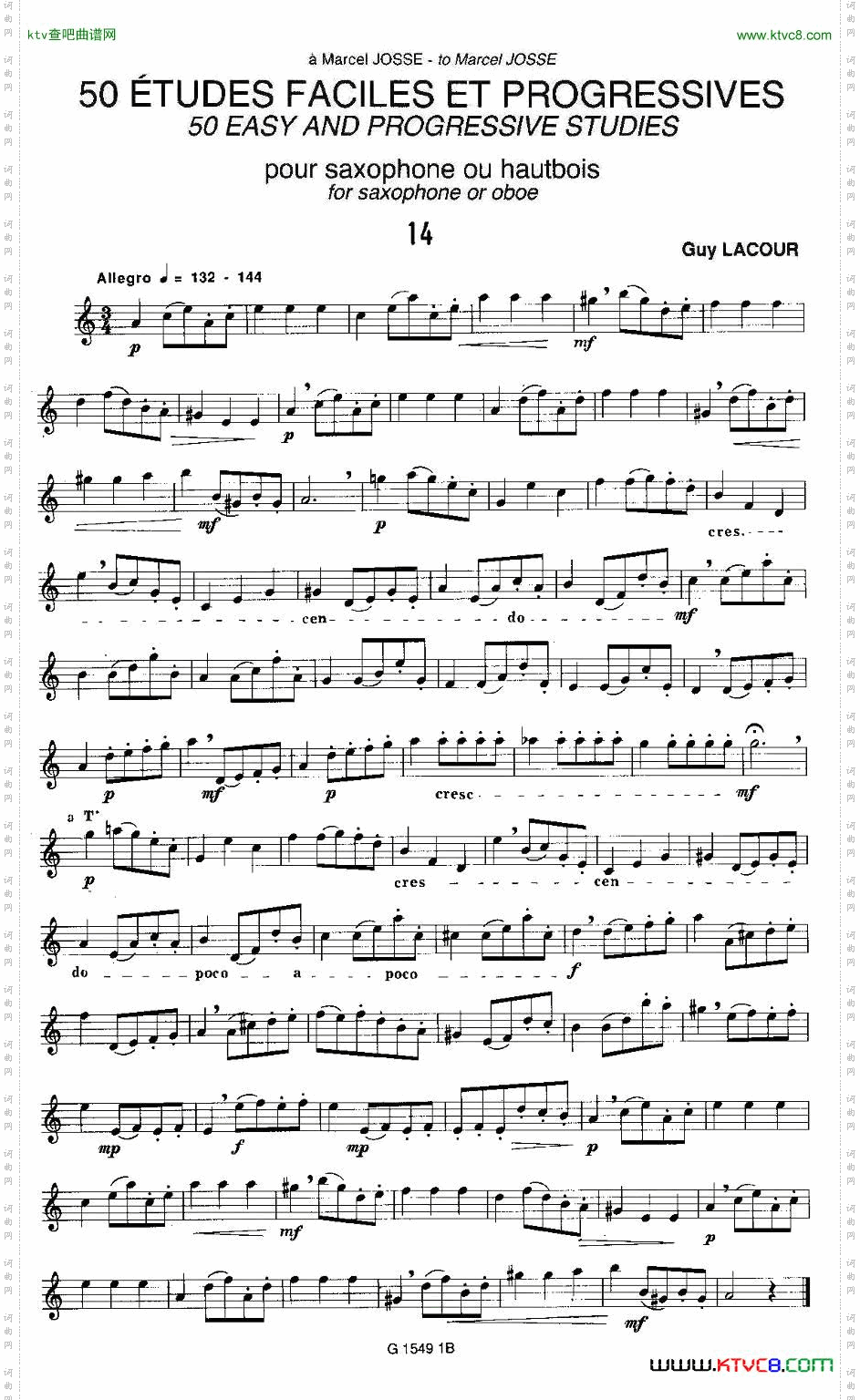 GuyLacour50首萨克斯练习曲之14