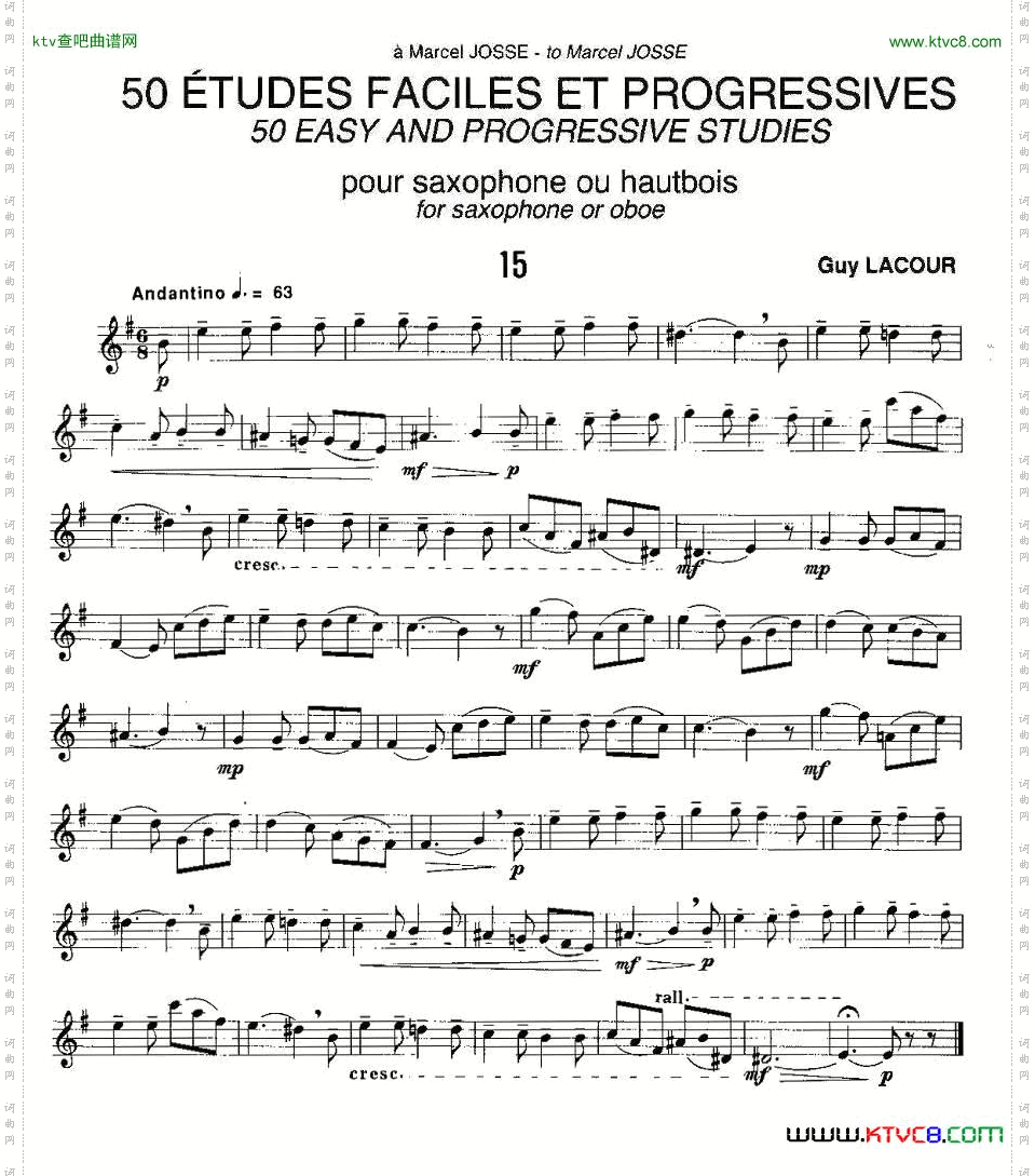 GuyLacour50首萨克斯练习曲之15