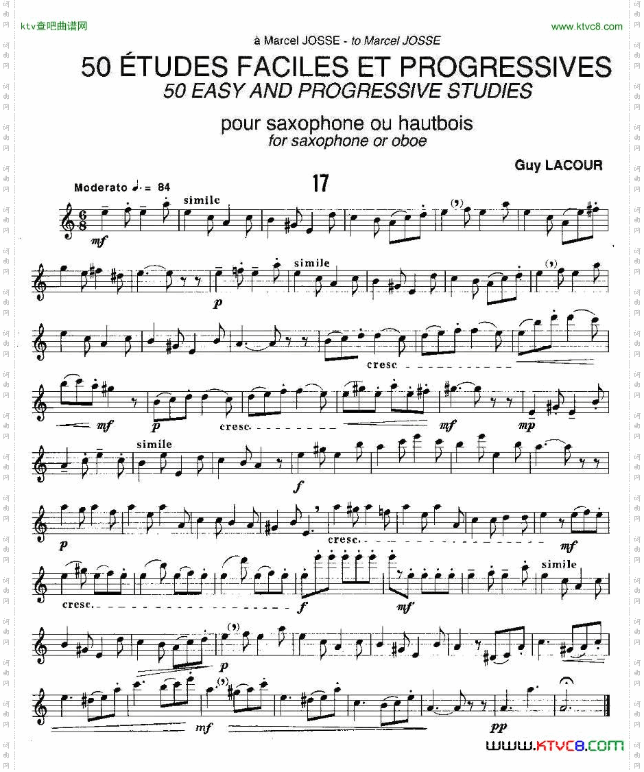 GuyLacour50首萨克斯练习曲之17