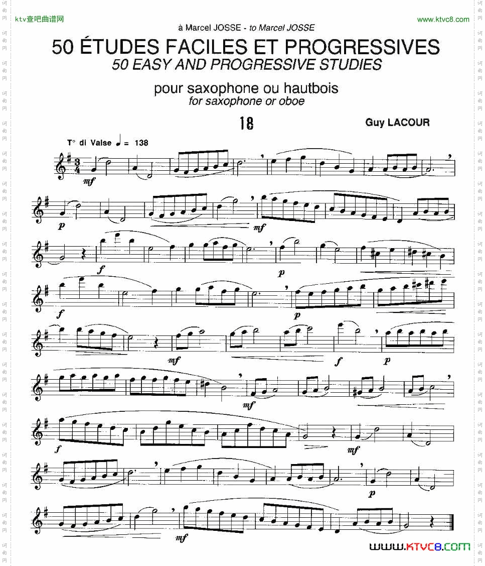 GuyLacour50首萨克斯练习曲之18
