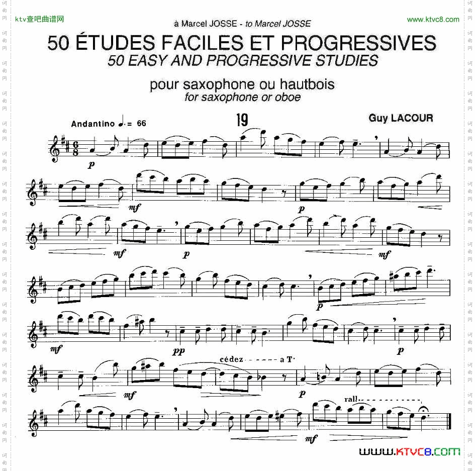 GuyLacour50首萨克斯练习曲之19