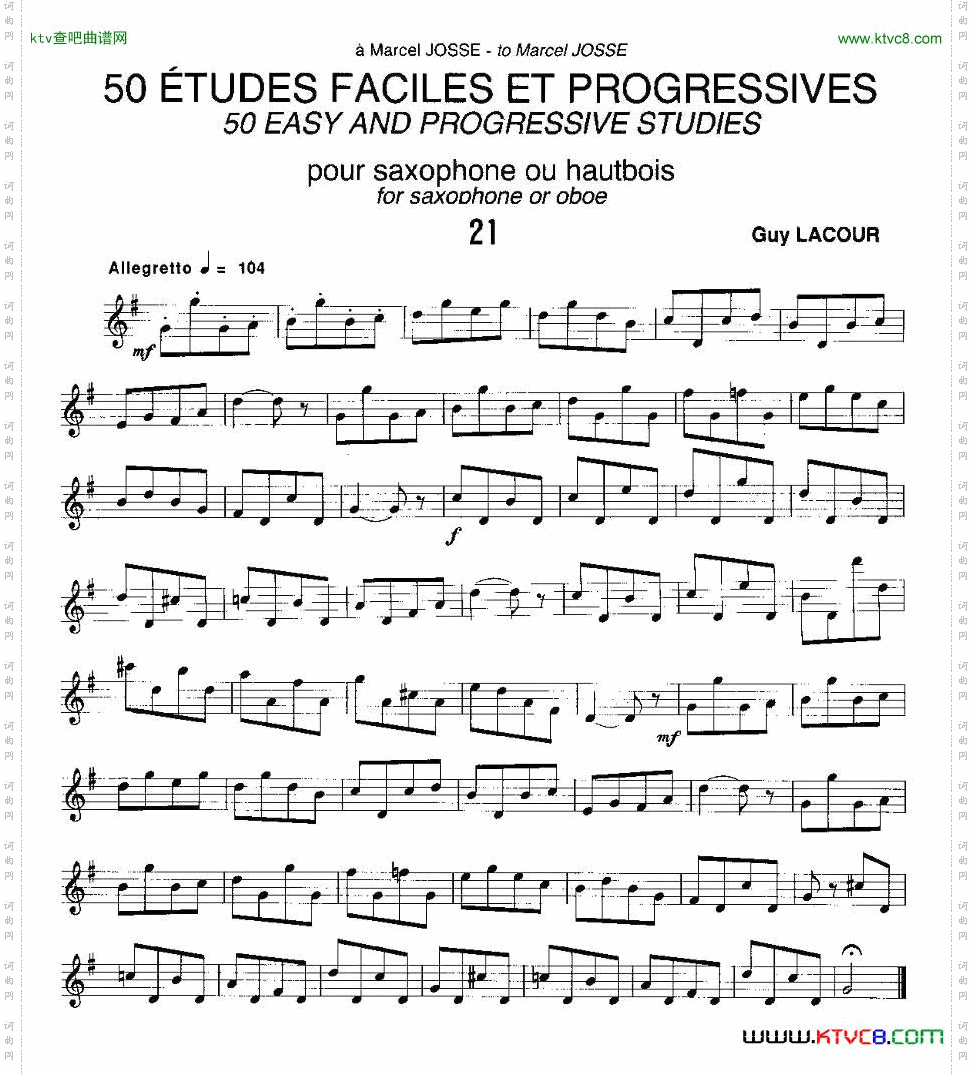 GuyLacour50首萨克斯练习曲之21