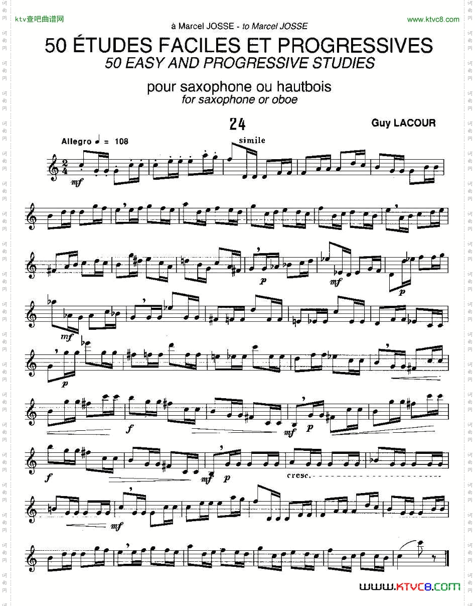 GuyLacour50首萨克斯练习曲之24