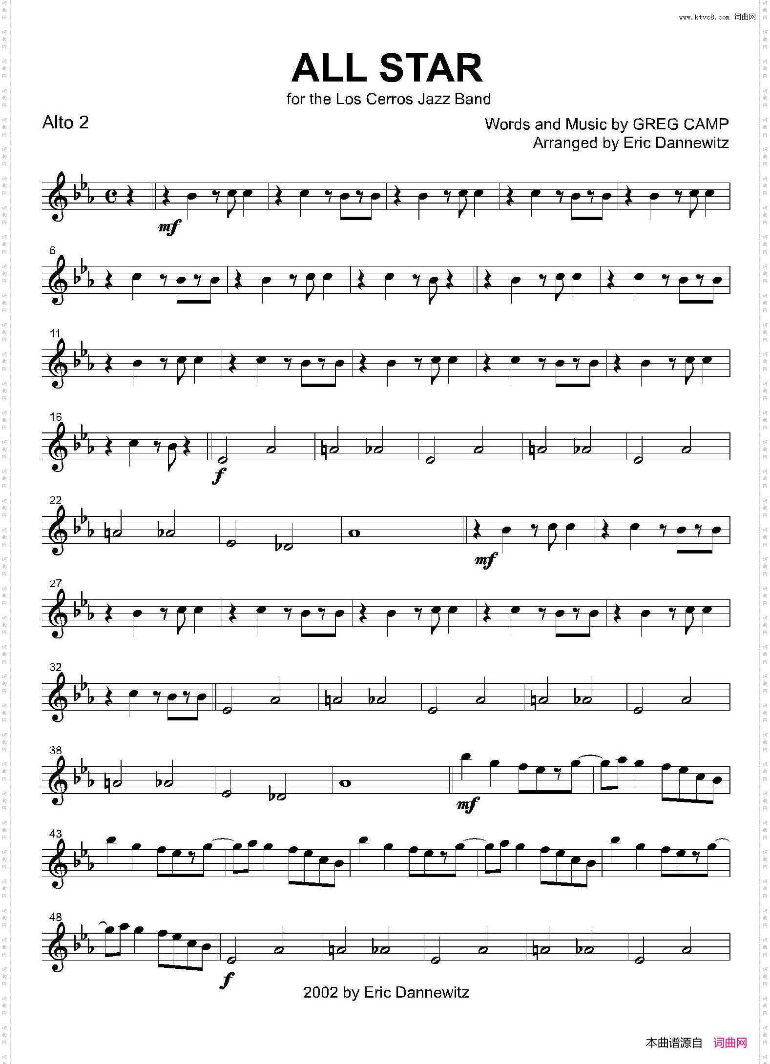 ALLSTAR2支中音萨克斯分谱_ALL STAR2支中音萨克斯分谱