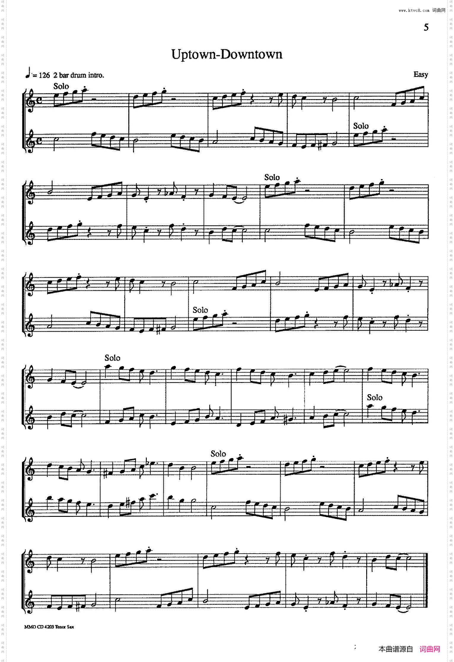 6首爵士二重奏:Uptown-Downtown