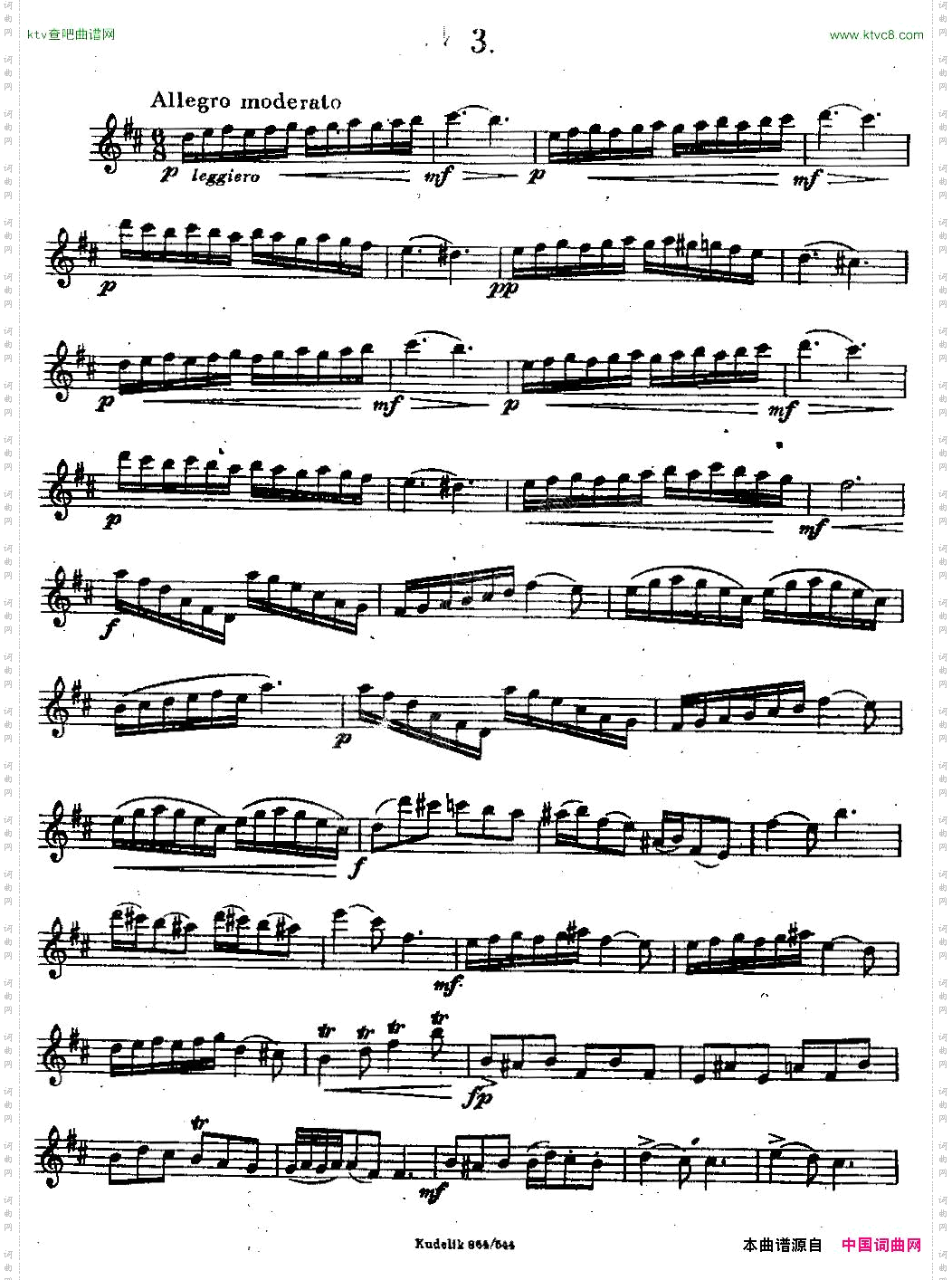奇特克-萨克斯练习曲之三ETUDYPROSAXOPHON-FRZITRK.op.3