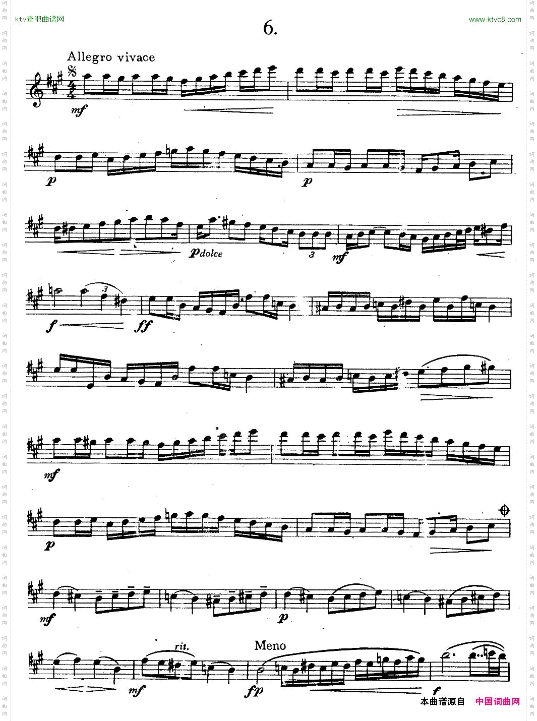 奇特克-萨克斯练习曲之六ETUDYPROSAXOPHON-FRZITRK.op.3